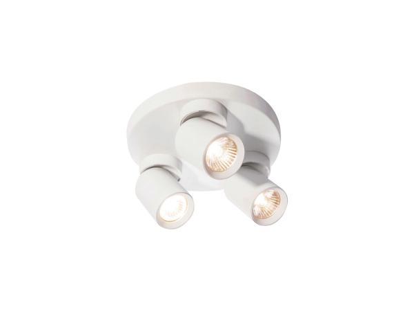 Veiling - 2x Rond GU10 Opbouwspot Armatuur triple zand wit, Autos : Pièces & Accessoires, Éclairage