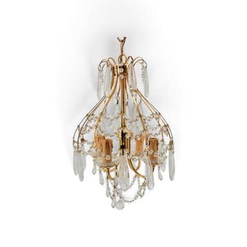 Plafondlamp - Modernistische Spin - Messing, Kristal -