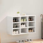 vidaXL Schoenenkast met plank Wit 77,5 x 30 x 51 cm Bewerkt, Verzenden, Nieuw