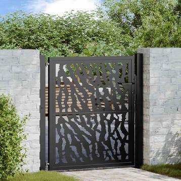 vidaXL Poort met sporenontwerp 100x100 cm staal zwart, Verzenden, Nieuw