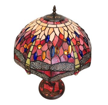 Lampe - Style Tiffany - Dragonfly - Laiton