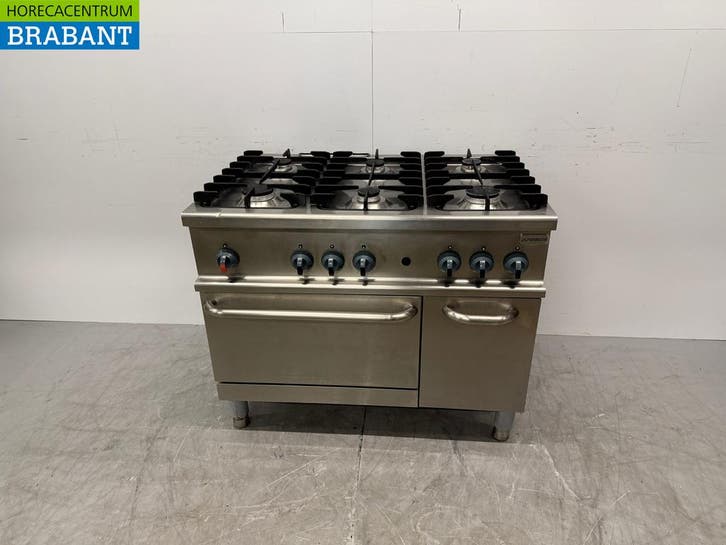 RVS Alpeninox Cuisinière à gaz 6 feux avec four 105 cm GAZ +, Articles professionnels, Horeca | Autre, Envoi