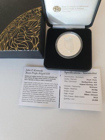 Irlande. 10 Euro 2013 John F. Kennedy (Sans prix de