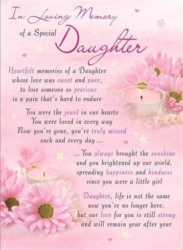 Rouwkaart herdenkingskaart ilm of a special daughter 16.5 x, Nieuw