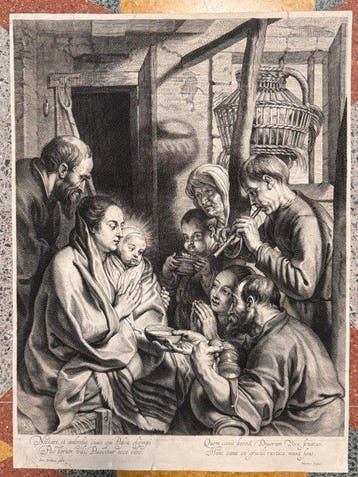 Jacob Jordaens (XVII), - Adorazione dei pastori, Antiek en Kunst
