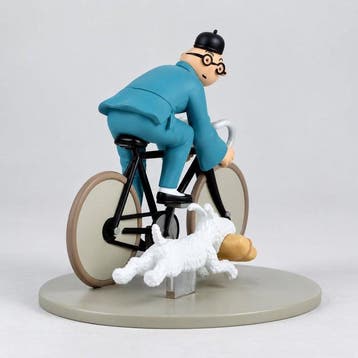 Tintin - 1 Figure - Tintin on a bicycle - Blue Lotus -