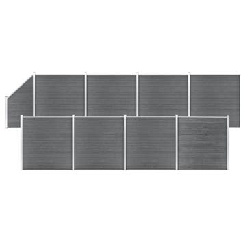 vidaXL Schuttingset 8 vierkant en 1 schuin 1484x186 cm HKC, Verzenden, Nieuw