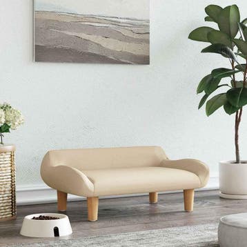 vidaXL Hondenmand 70x40x24 cm stof crèmekleurig, Verzenden, Nieuw