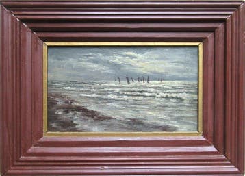 Karl Koeppel (1853-1919) - Seegelboote im Meer vom Strand