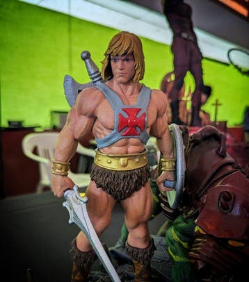 He-Man and Battle Cat - 22cm Resin Diorama - Masters of the, Nieuw
