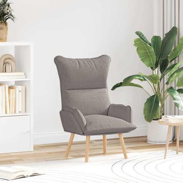 vidaXL Fauteuil Taupe Stof en multiplex, Verzenden