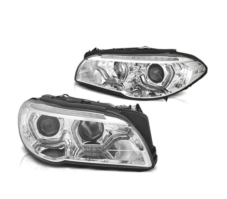 PHARES BMW F10 F11 13-16 XENON ANGEL EYES LED 3D DRL DYNAMIQ, Auto-onderdelen, Verlichting, Verzenden