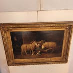 Scuola francese (XVIII-XIX), Firmato F. Reneè - La stalla