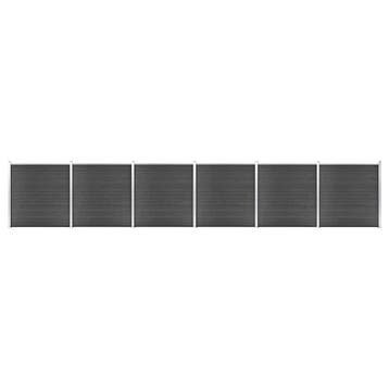 vidaXL Schuttingpanelenset 1045x186 cm HKC zwart, Verzenden, Nieuw