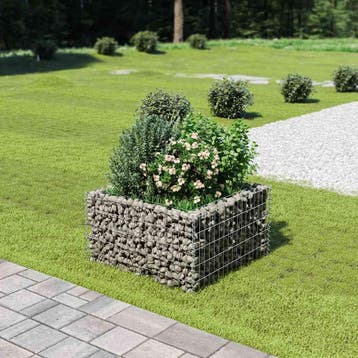 vidaXL Gabion plantenbak verhoogd 90x90x50 cm gegalvaniseerd, Verzenden