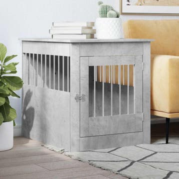 vidaXL Hondenbench 64,5x80x71 cm bewerkt hout betongrijs, Verzenden