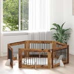 vidaXL Hondenhek met standaarden 6 pcs Oud hout 100 x 60 cm, Verzenden