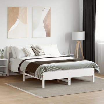 vidaXL Bedframe zonder matras massief grenenhout wit 160x200, Verzenden, Nieuw