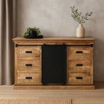Dressoir Mangohout Milan 160 cm, Verzenden, Nieuw, Overige houtsoorten, Industriële meubels