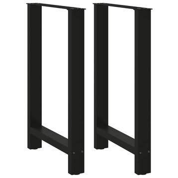vidaXL Bartafelpoten 2 st 60x(90-91) cm staal zwart, Huis en Inrichting, Verzenden, Nieuw