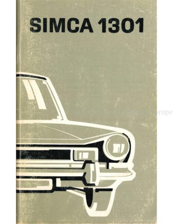 1973 SIMCA 1301 INSTRUCTIEBOEKJE NEDERLANDS