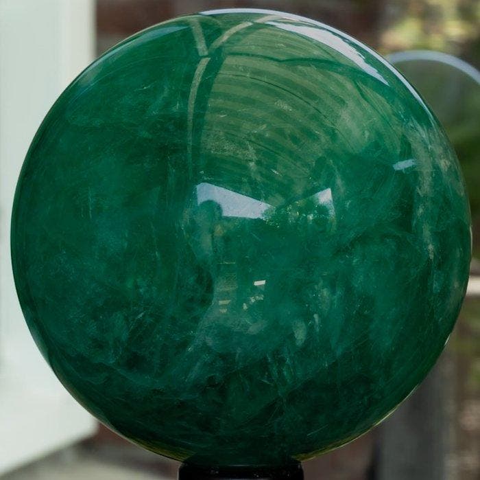 Fluoriet Fine polished green fluorite large Quality sphere -, Collections, Minéraux & Fossiles