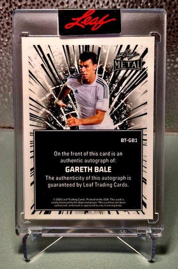 Leaf Leaf Metal Gareth Bale Gesigneerde kaart, Inclusief