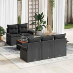 vidaXL Tuinbank Set met opslag 6 pcs Zwart poly rattan, Tuin en Terras, Verzenden, Nieuw