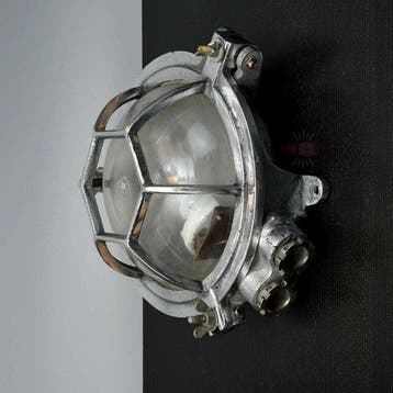 Wandlamp - Metaal, Glas - Industrieel kooi-lamp