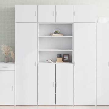 vidaXL Opbergkast 80x42,5x225 cm bewerkt hout wit, Verzenden