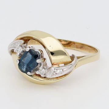 Bague - 14 carats Or blanc, Or jaune Diamant (Naturelle) -, Bijoux, Sacs & Beauté