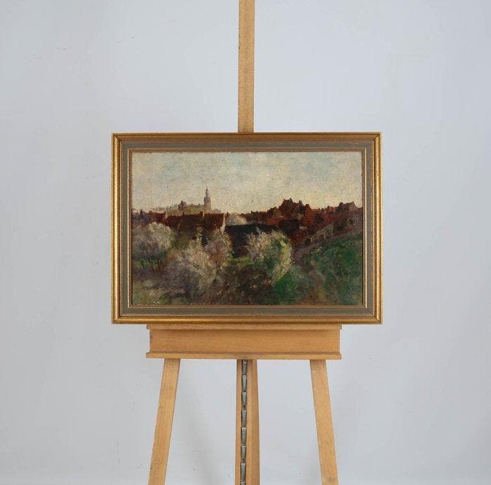 Willem Hendrik van der Nat (1864–1929) - Zicht op stad, Antiek en Kunst, Kunst | Schilderijen | Klassiek