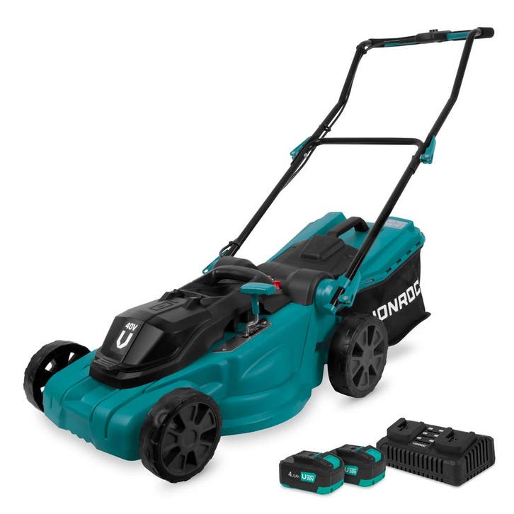 Accu Grasmaaier 40V – 38 cm | Incl. 2x 4.0Ah Accu en dubbele, Tuin en Terras, Grasmaaiers, Nieuw, Verzenden