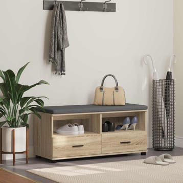 vidaXL Hallenbank Sonoma Eik 100 x 38 x 46 cm Geengineerd, Verzenden