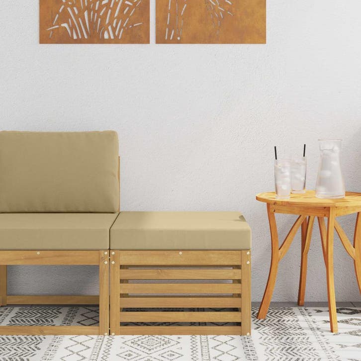 vidaXL Buiten Voetenbank Massief Acacia Hout Wit, Tuin en Terras, Tuinsets en Loungesets, Nieuw, Verzenden