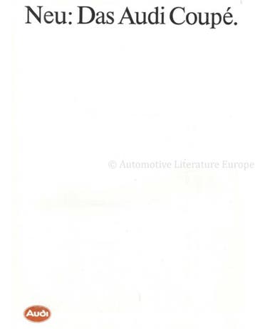 1985 AUDI COUPE BROCHURE DUITS, Nieuw