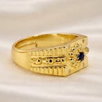 Zonder minimumprijs - Ring Verguld Saffier - Diamant - 18k, Nieuw