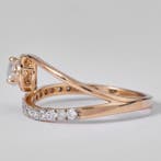 Statement ring - 14 karaat Geel goud - 0.91ct. tw. Diamant