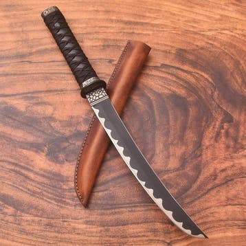 RELIC & EDGE RELIC & EDGE - Keukenmes - S26 - Staal, Leder -