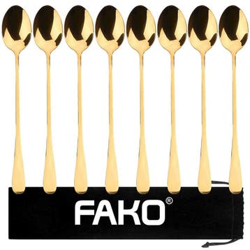 Fako Bijoux - 8 Lange Lepels - Latte Macchiato - Longdrink -, Verzenden