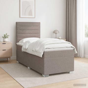 vidaXL Boxspringbed met matras met hoofdeinde Taupe 80 x 200, Verzenden, Nieuw