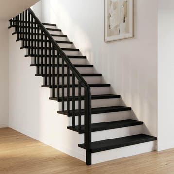 vidaXL Traplopers 4 st 70 x 25 x 2 cm Zwart Massief, Doe-het-zelf en Bouw, Verzenden, Nieuw