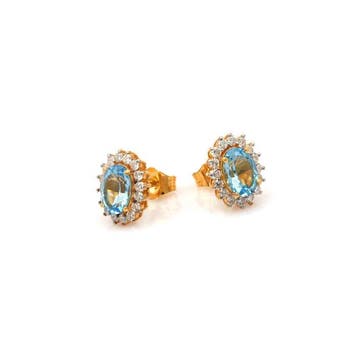 Oorstekers - 14 karaat Geel goud - 2.29ct. tw. Topaas -