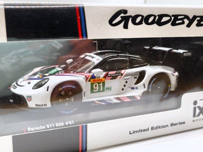 IXO 1:43 - Modelauto - Porsche 911 RSR Goodbye #91 -, Hobby en Vrije tijd, Modelauto's | 1:5 tot 1:12