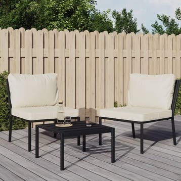 vidaXL Tuinstoelen met zandkleurige kussens 2 st 60x74x79 cm, Verzenden