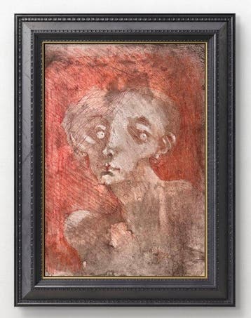Robert Detheux (1932-2010) - Portrait surréaliste Rouge -, Antiek en Kunst
