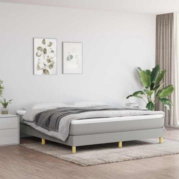 vidaXL Boxspring met matras stof lichtgrijs 180x200 cm, Verzenden, Nieuw