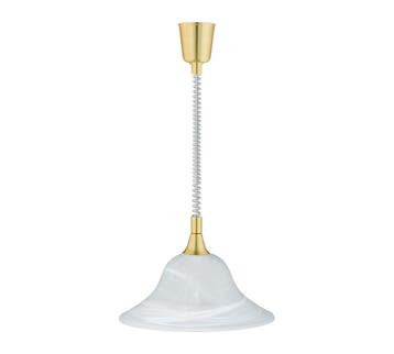 Trio VIOLA hanglamp | E27 Fitting | messing mat met wit gebo, Verzenden