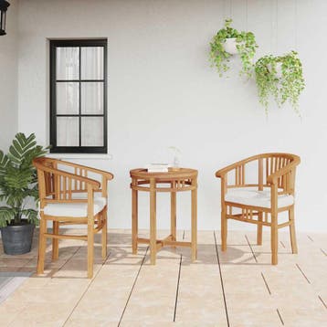 vidaXL Stoel 2 st Bruin Massief Teakhout, Tuin en Terras, Verzenden, Nieuw