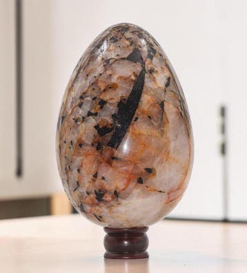 KAMR GEM Natural Tourmalinated Quartz Cosmic Egg 235mm